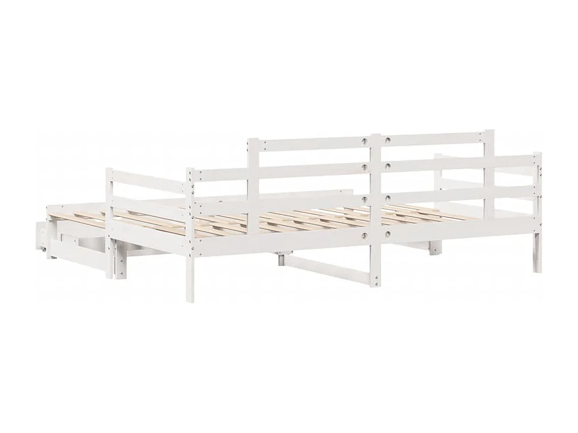Sofá cama nido con cajones madera maciza pino blanca 90x190 cm