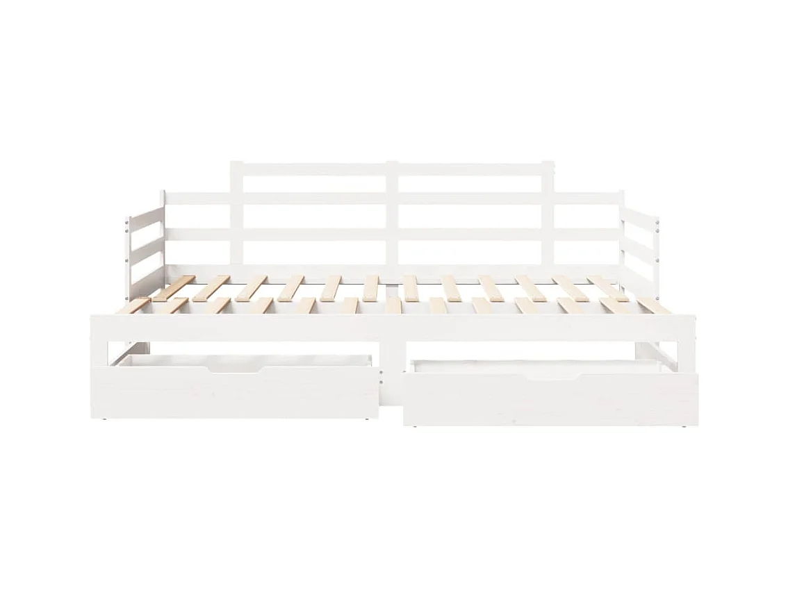 Sofá cama nido con cajones madera maciza pino blanca 90x190 cm