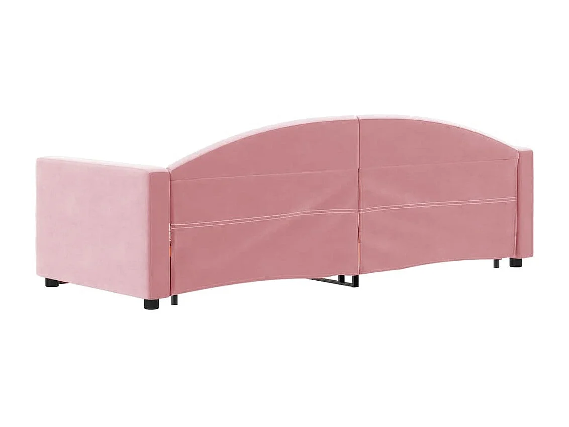 Slaapbank met onderschuifbed en lades 80x200 cm fluweel roze