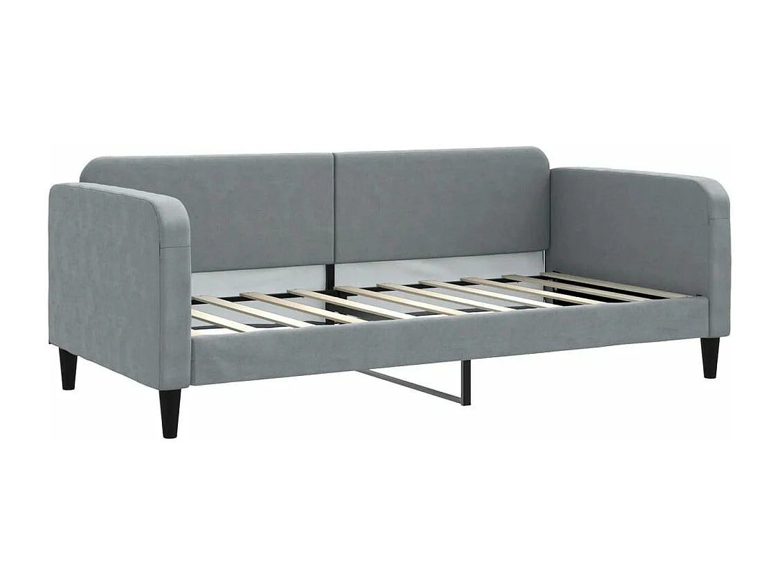 Slaapbank met onderschuifbed en lades 90x190 cm stof lichtgrijs