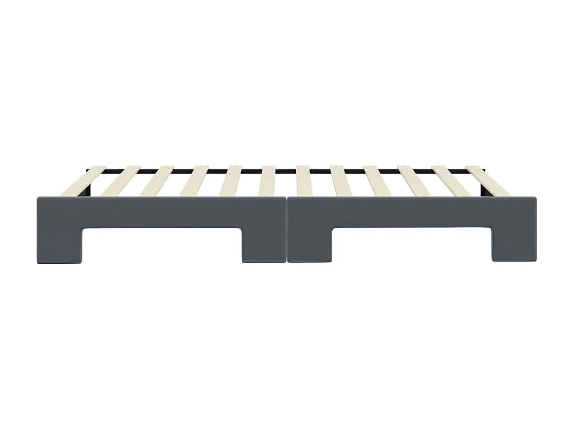 Slaapbank met onderschuifbed 100x200 cm fluweel donkergrijs