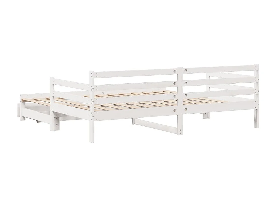 Sofá cama nido con cajones madera maciza pino blanca 90x200 cm