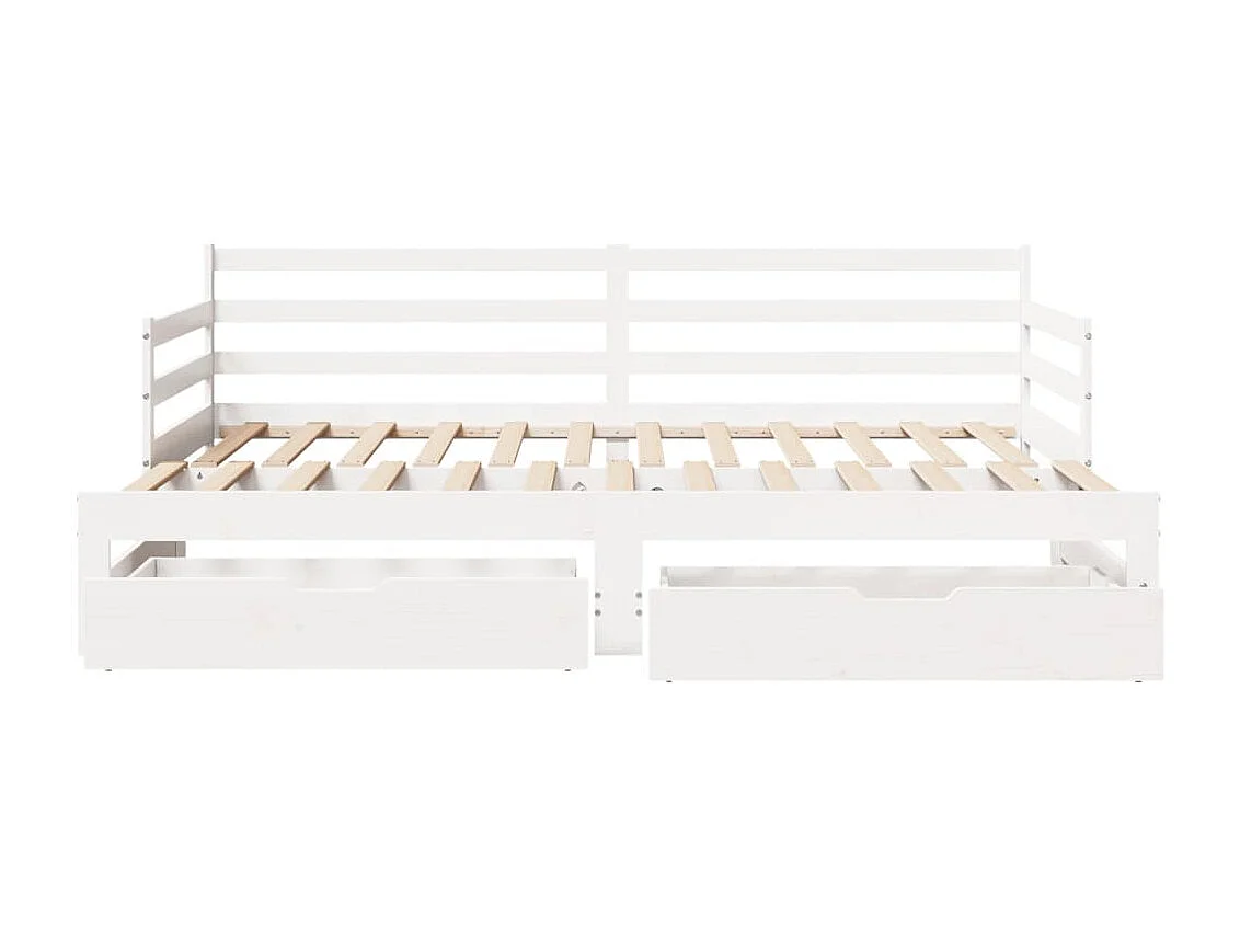 Lit de jour et lit gigogne et tiroirs 90x200 cm bois pin massif