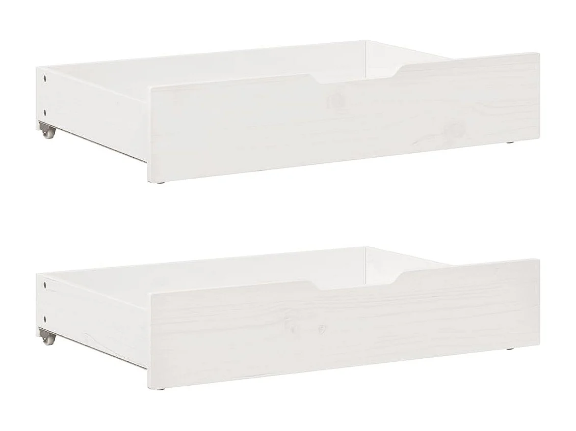 Slaapbank met onderschuifbed/lades zonder matras 90x190 cm wit