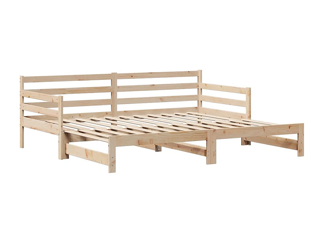 Slaapbank met onderschuifbed en lades zonder matras 80x200 cm