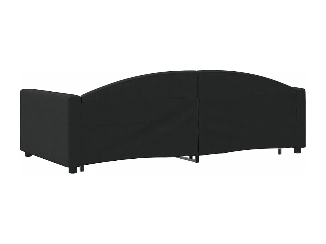 Slaapbank met onderschuifbed 100x200 cm stof zwart