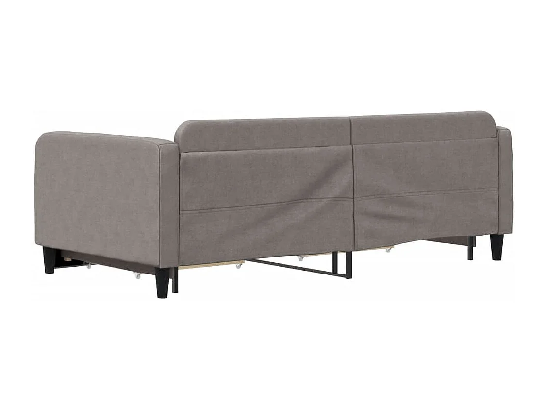 Slaapbank met onderschuifbed en lades 100x200 cm stof taupe