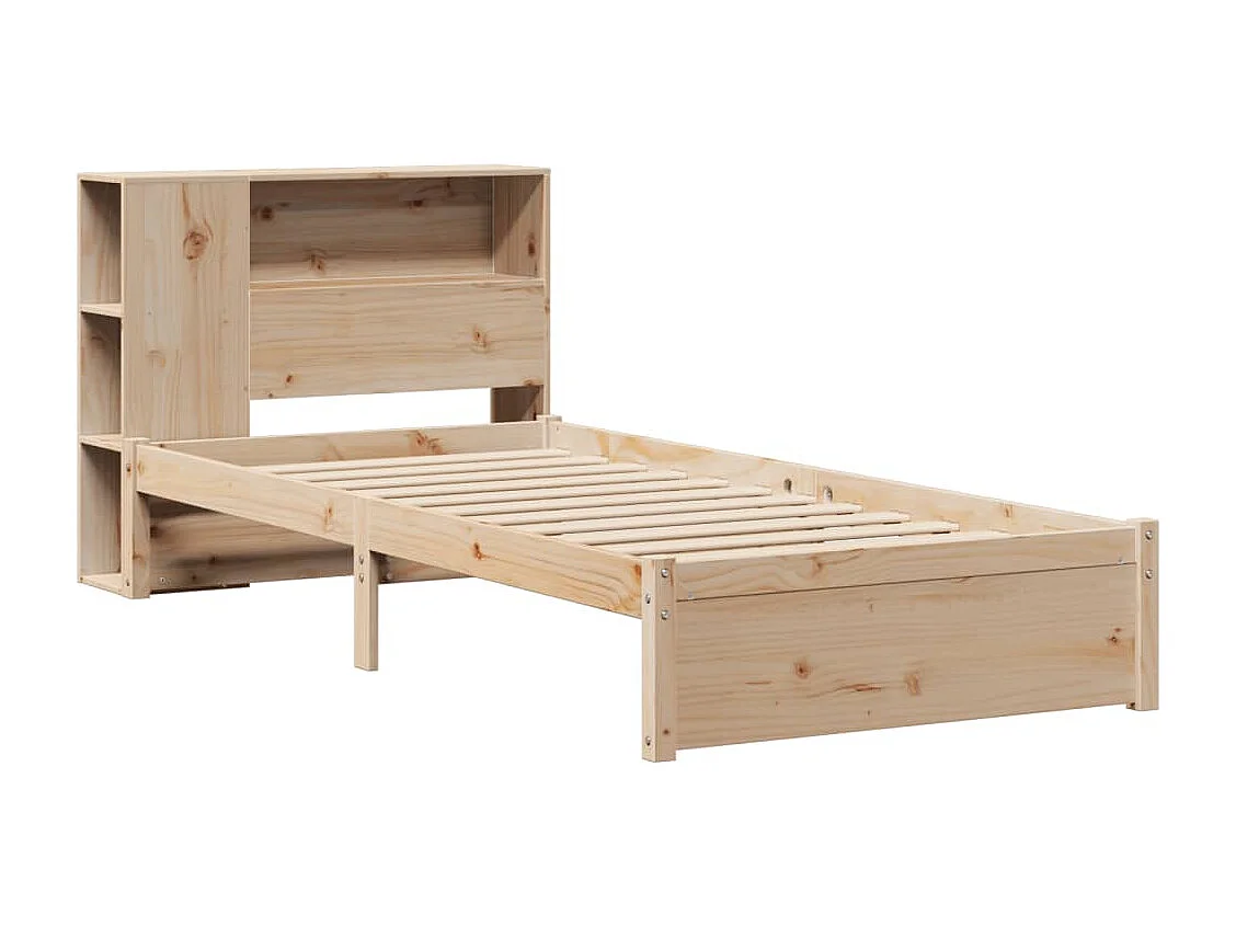 Cama con estantería sin colchón madera maciza de pino 90x200 cm