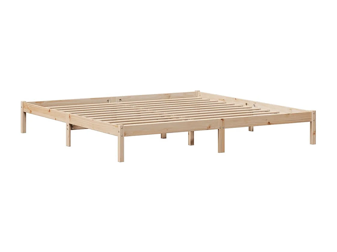 Cama con estantería sin colchón madera maciza de pino 180x200cm