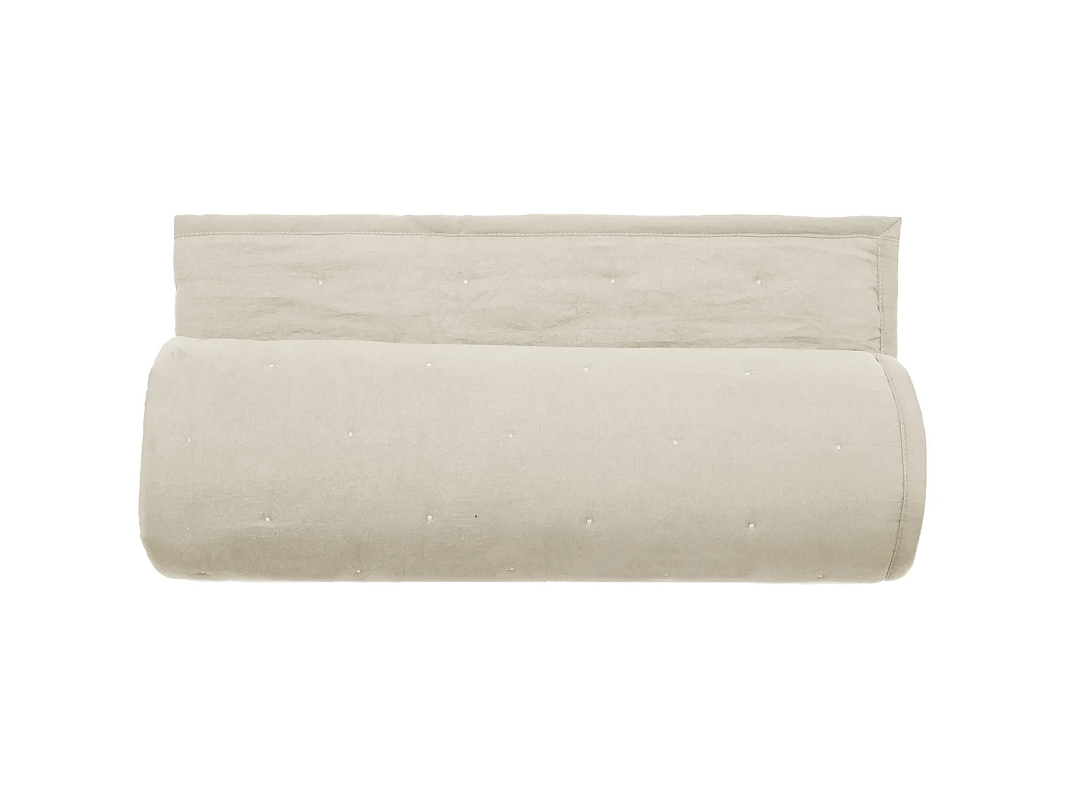 Couvre-lit 180x240 cm CELESTE velours piquage points brodés Naturel