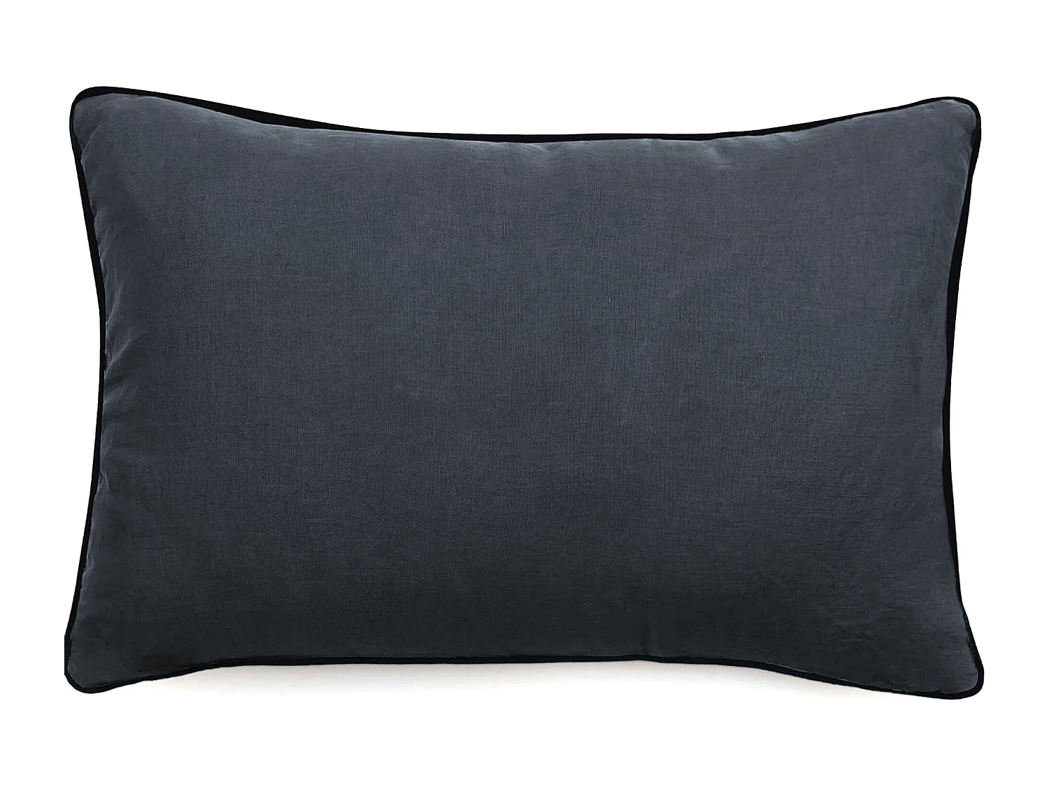 Housse de coussin PRELUDE 40x60 cm lin et coton lavé bleu Granit