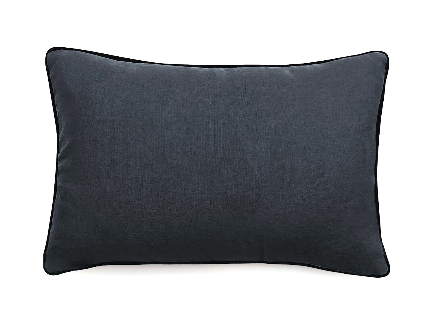 Housse de coussin PRELUDE 40x60 cm lin et coton lavé bleu Granit