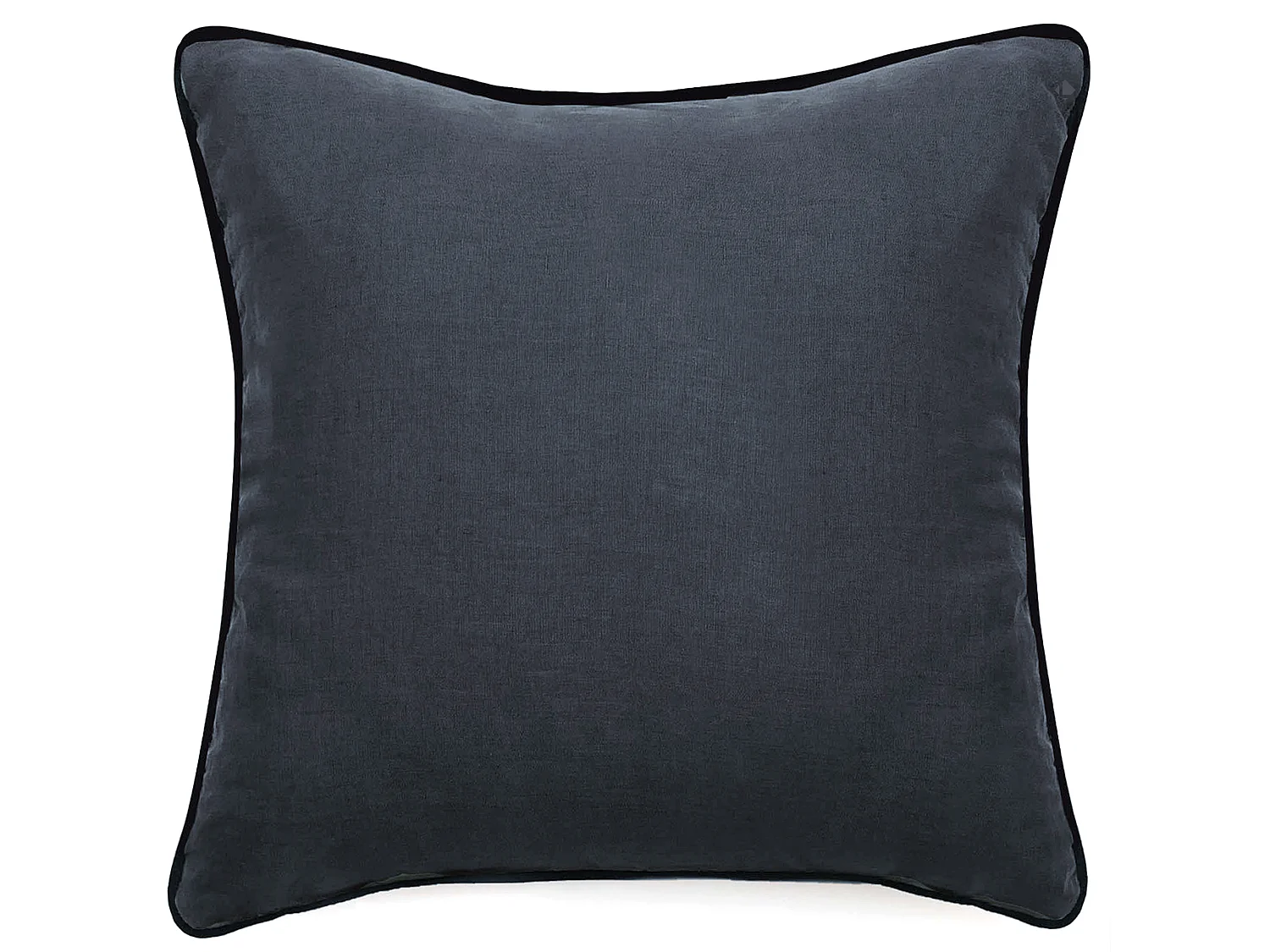 Housse de coussin PRELUDE 80x80 cm lin et coton lavé bleu Granit