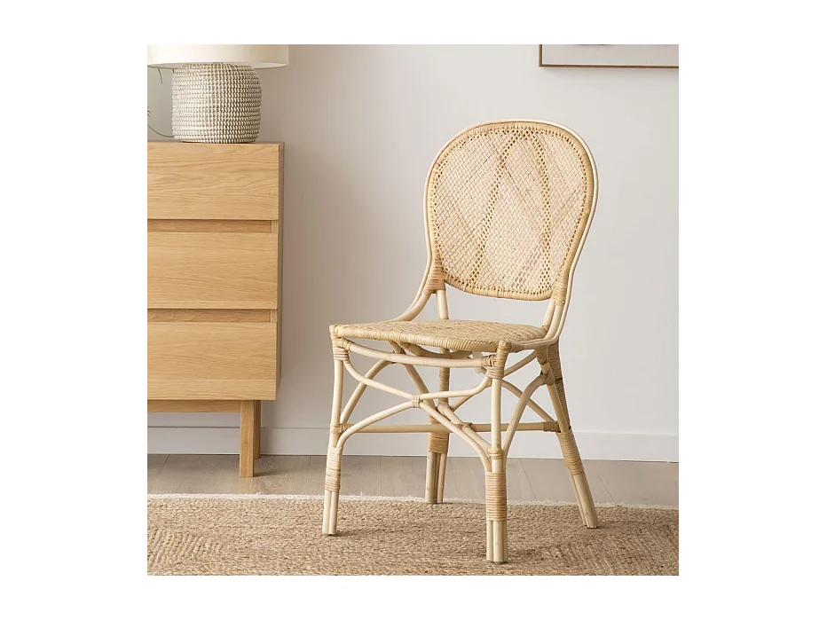 Chaise en rotin naturel 49x93