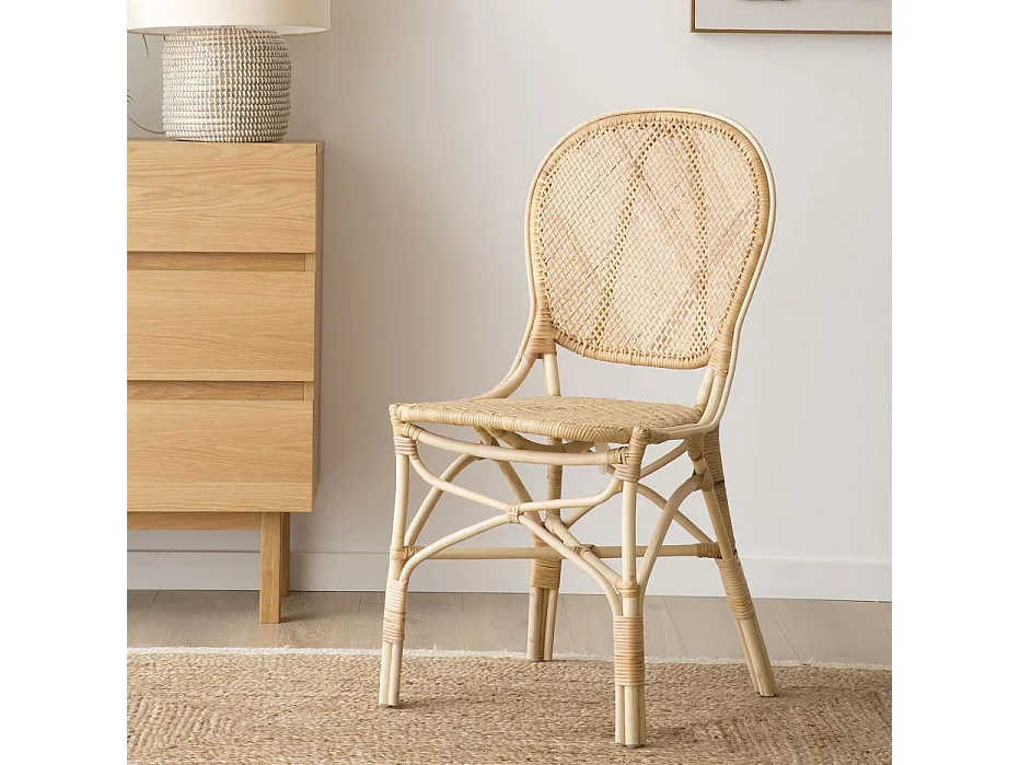 Chaise en rotin naturel 49x93