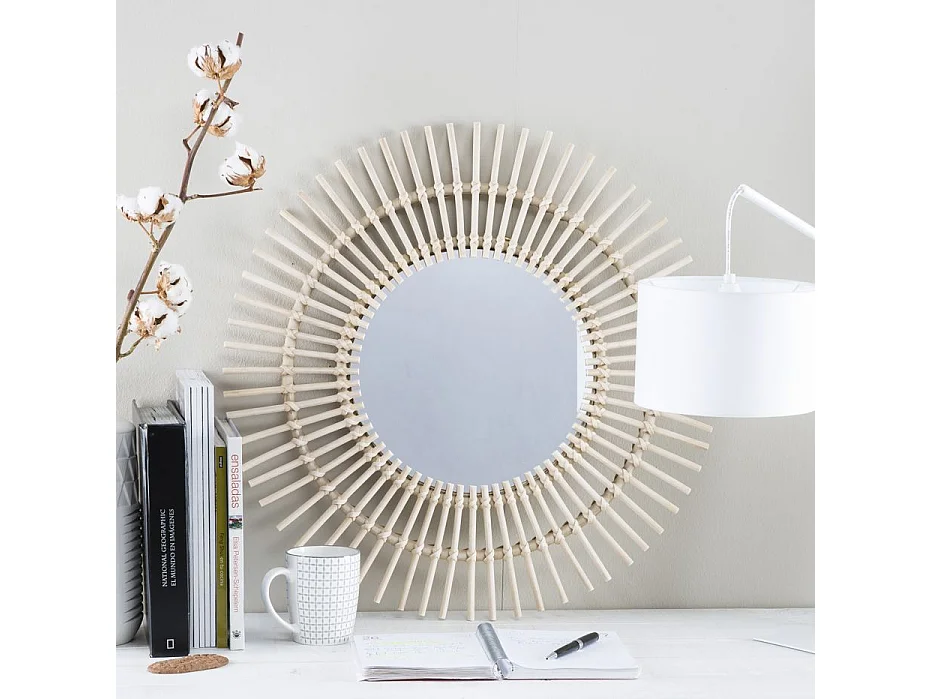 Ike specchio 60d rattan naturale