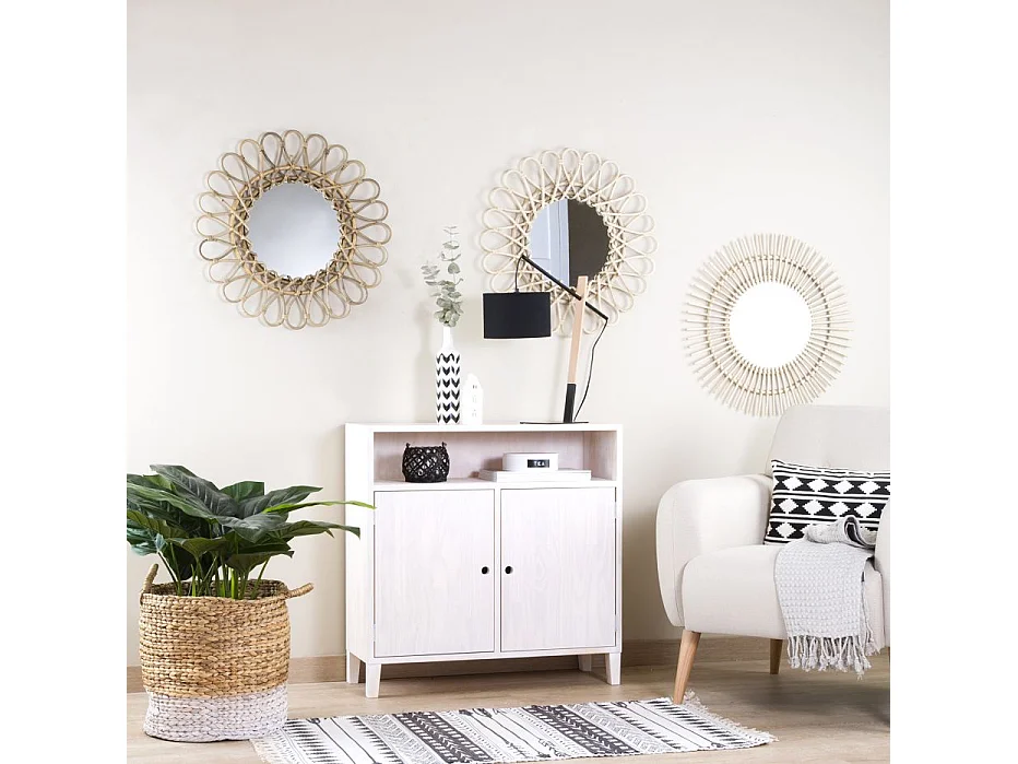 Ike specchio 60d rattan naturale