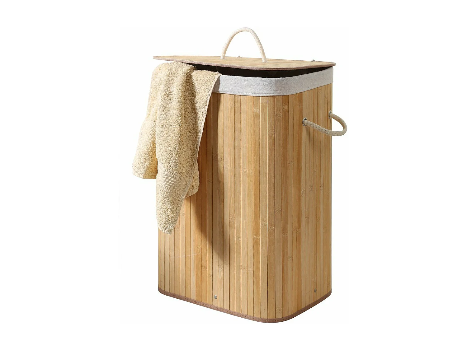 Rechteckiger Wäschekorb aus Bambus 70L - H60 cm