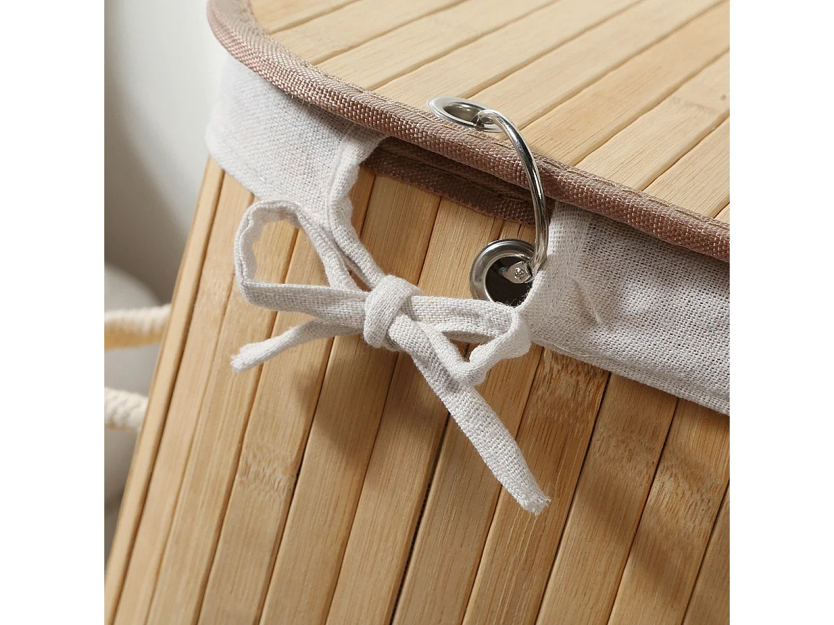 Cesta de ropa rectangular de bambú 70L - H60 cm