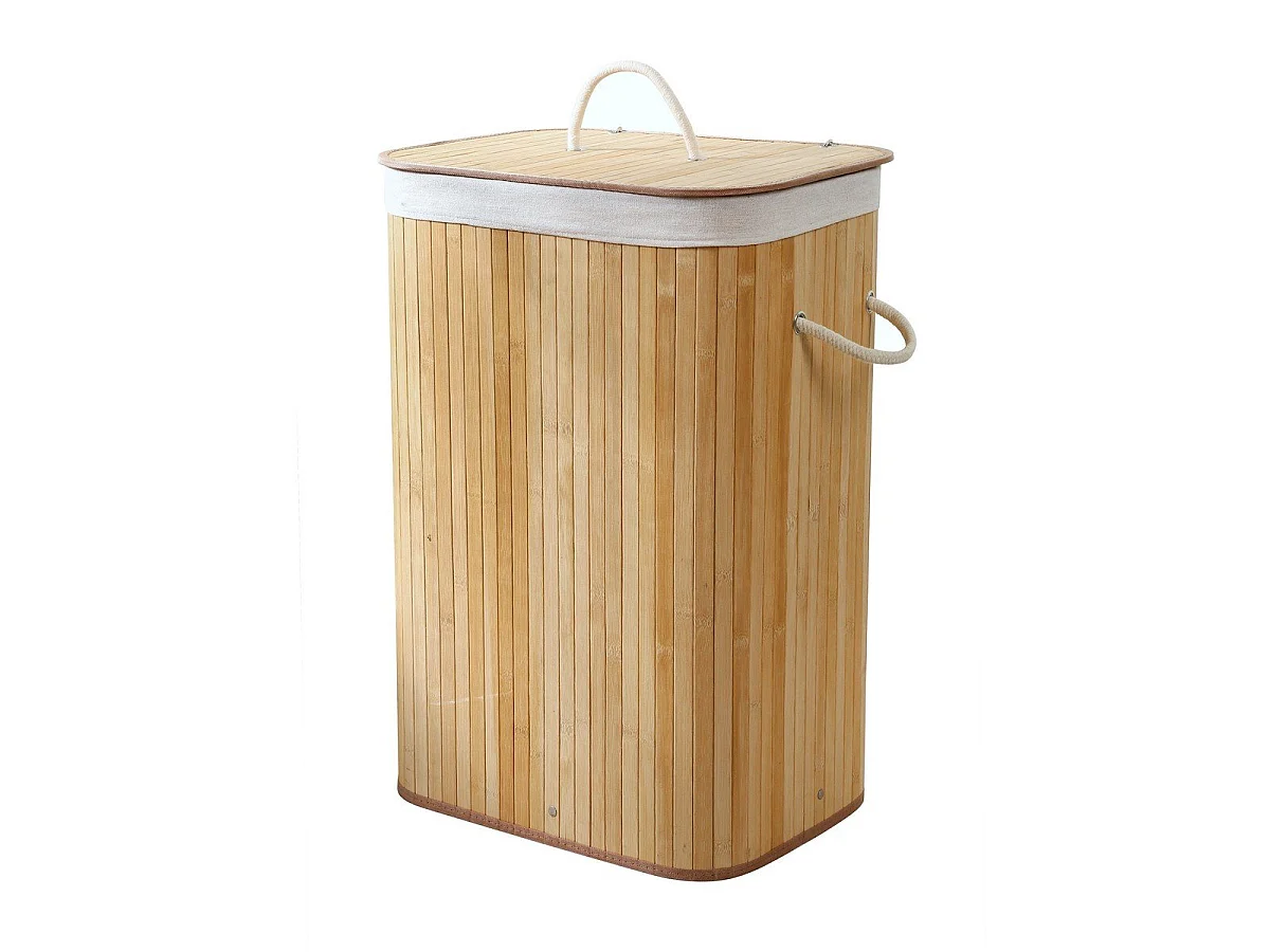 Rechthoekige bamboe wasmand 70L - H60 cm