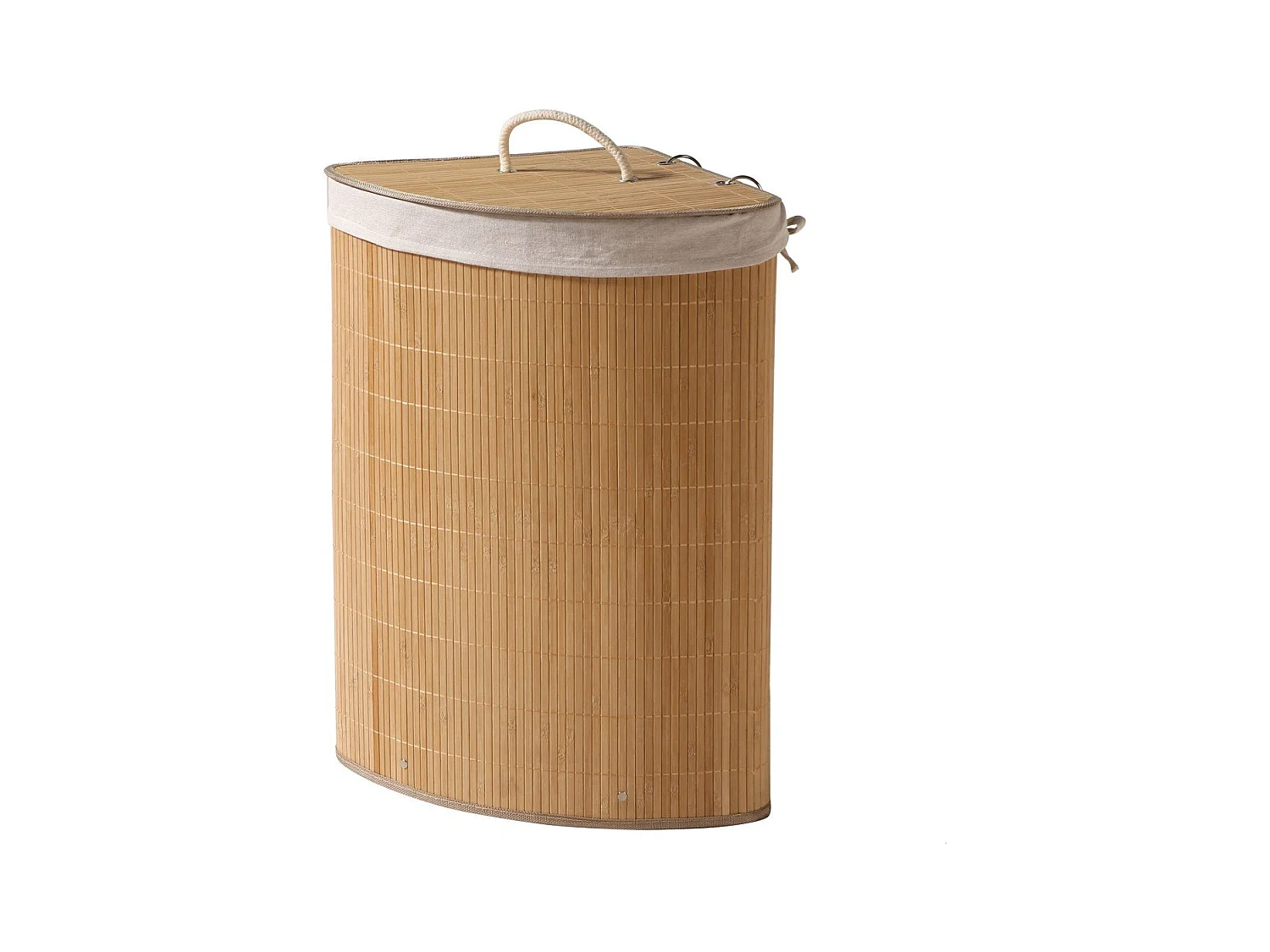Panier à linge d'angle en bambou - H60 cm