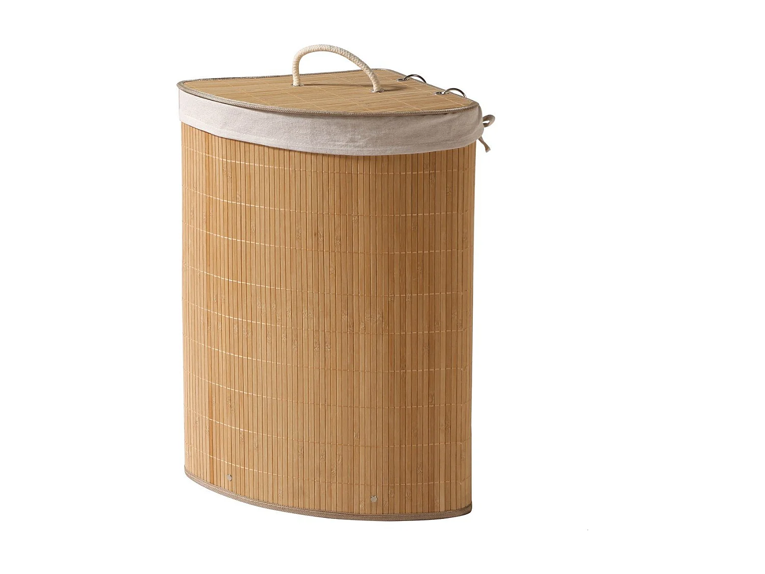 Eck-Wäschekorb aus Bambus - H60 cm