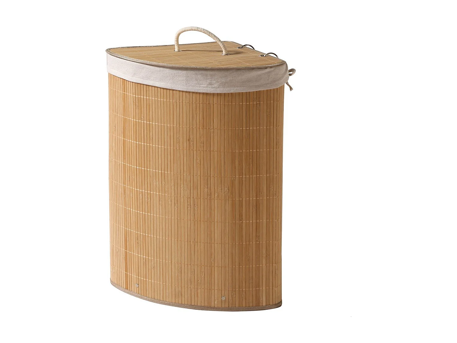 Panier à linge d'angle en bambou - H60 cm