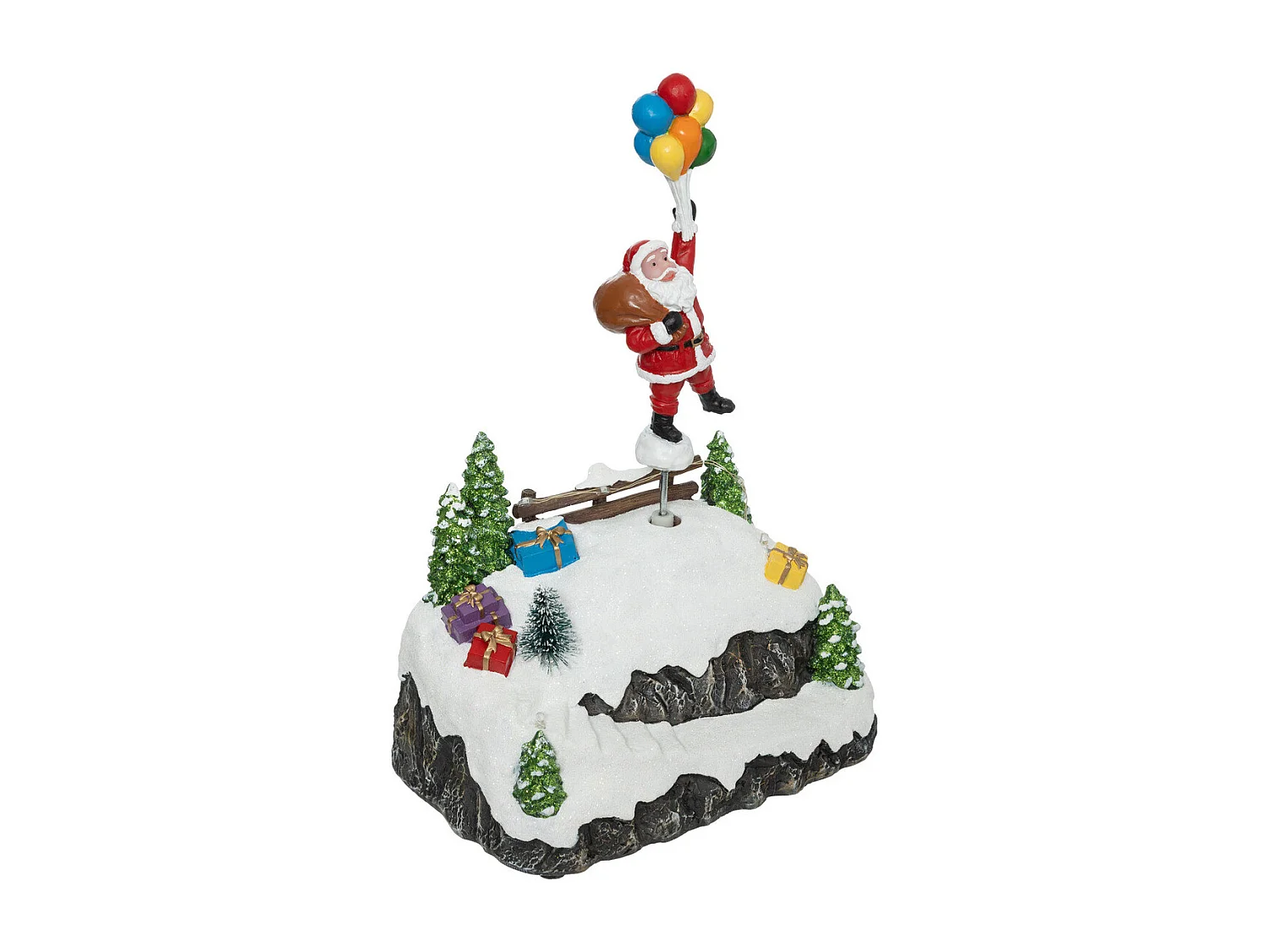 Village de Noël lumineux Père Noël et ses Ballons