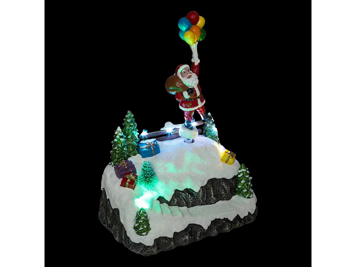 Village de Noël lumineux Père Noël et ses Ballons