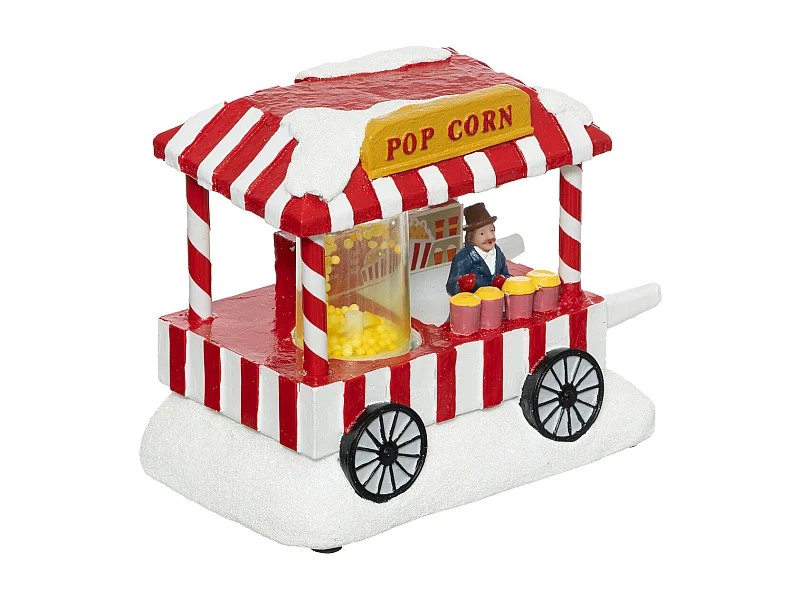 Village de Noël lumineux et animé Stand POP CORN