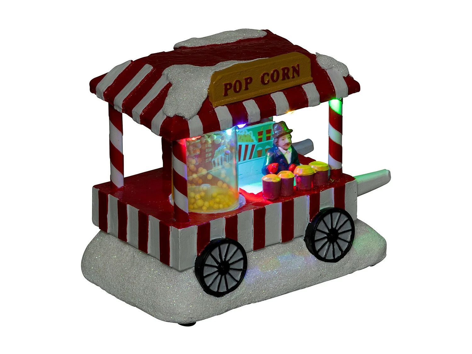 Village de Noël lumineux et animé Stand POP CORN