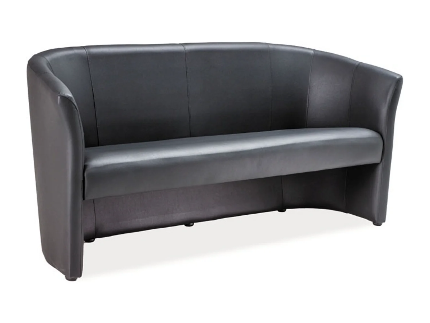 Canapé cabriolet 3 places écocuir noir Tisso