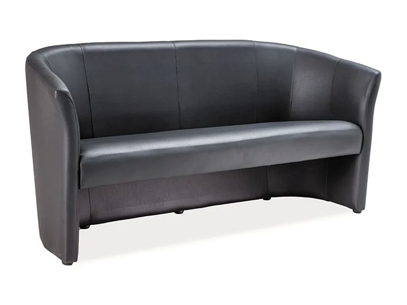 Canapé cabriolet 3 places écocuir noir Tisso