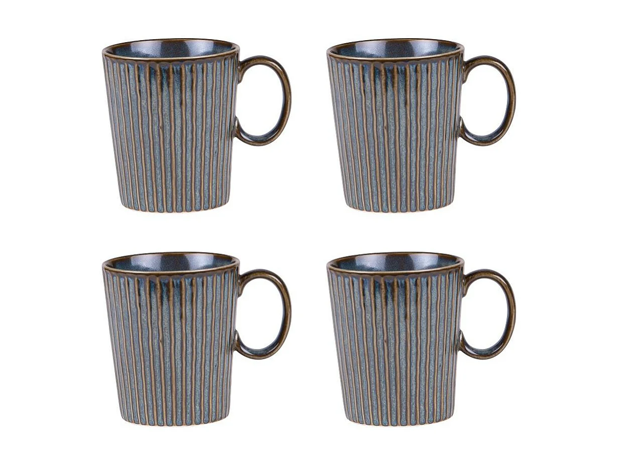 Coffret de 4 mugs Liv bleu 35 cl