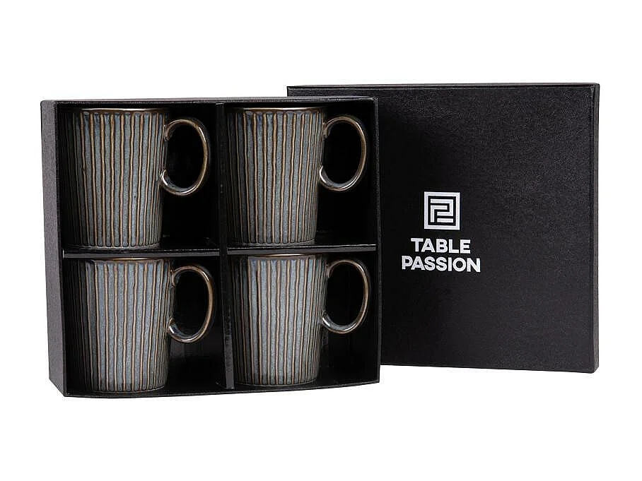 Coffret de 4 mugs Liv bleu 35 cl