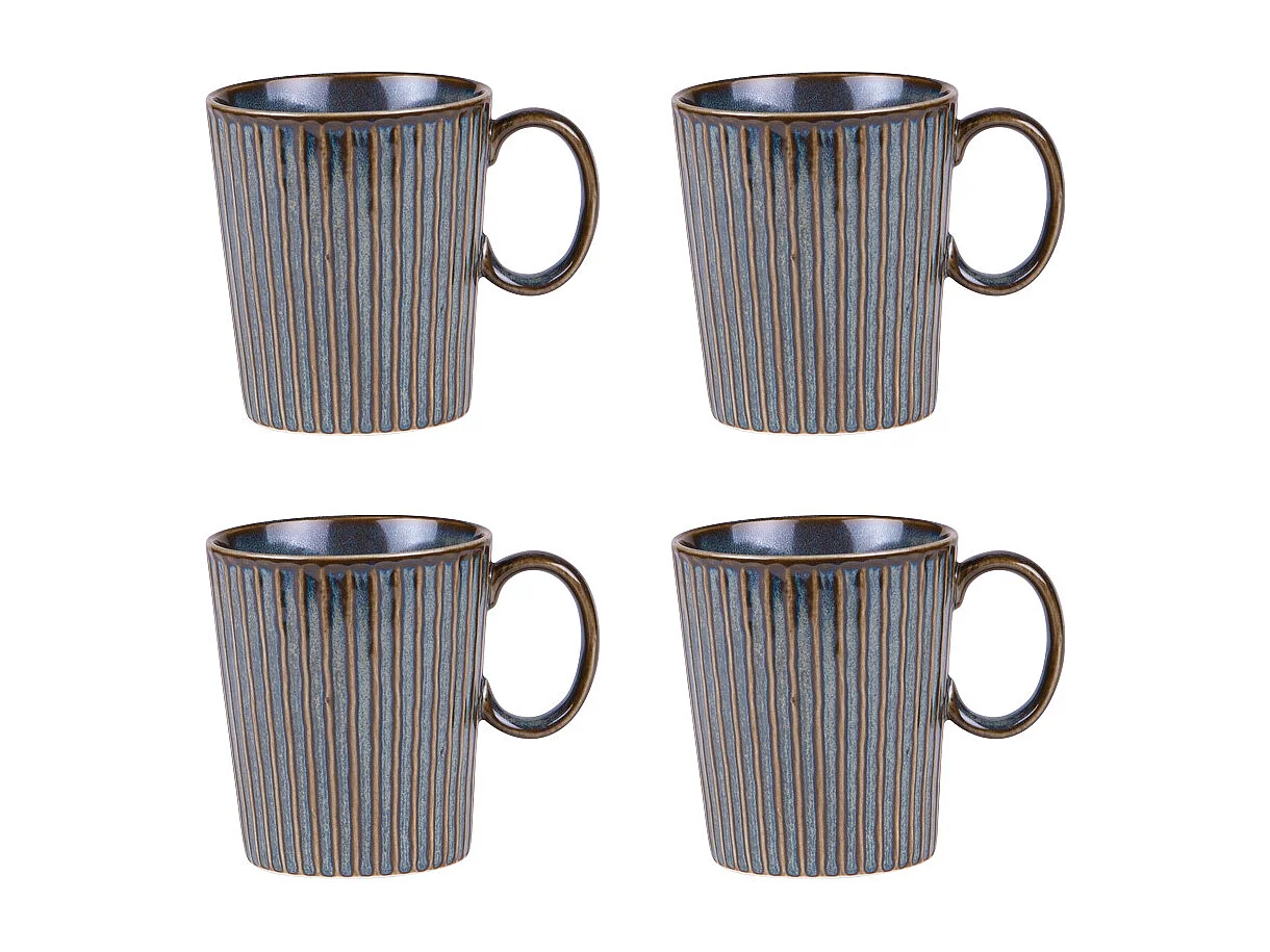 Coffret de 4 mugs Liv bleu 35 cl
