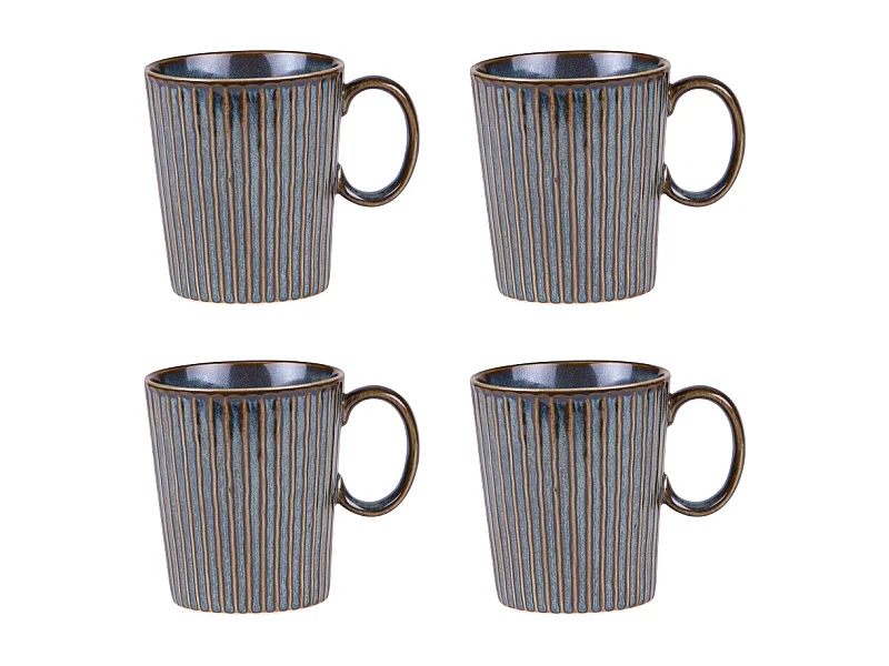 Coffret de 4 mugs Liv bleu 35 cl
