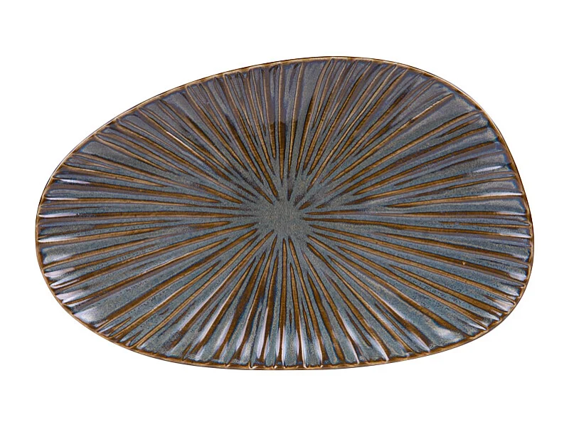 Plat organique Liv bleu 26x16 cm