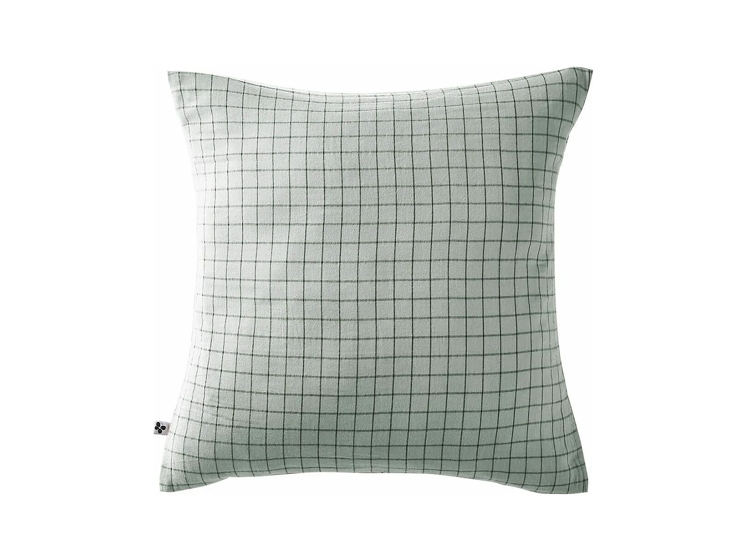 OUREA MOTIF - Taie d'Oreiller 60x60cm Gaze de Coton Eucalyptus à Petits Carreaux