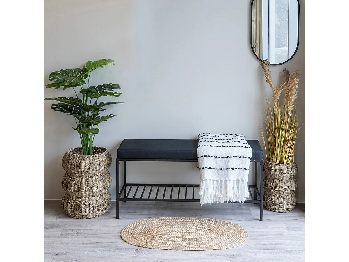 RONDO - Lot de 2 Cache-Pots en Fibre Naturelle Tressée