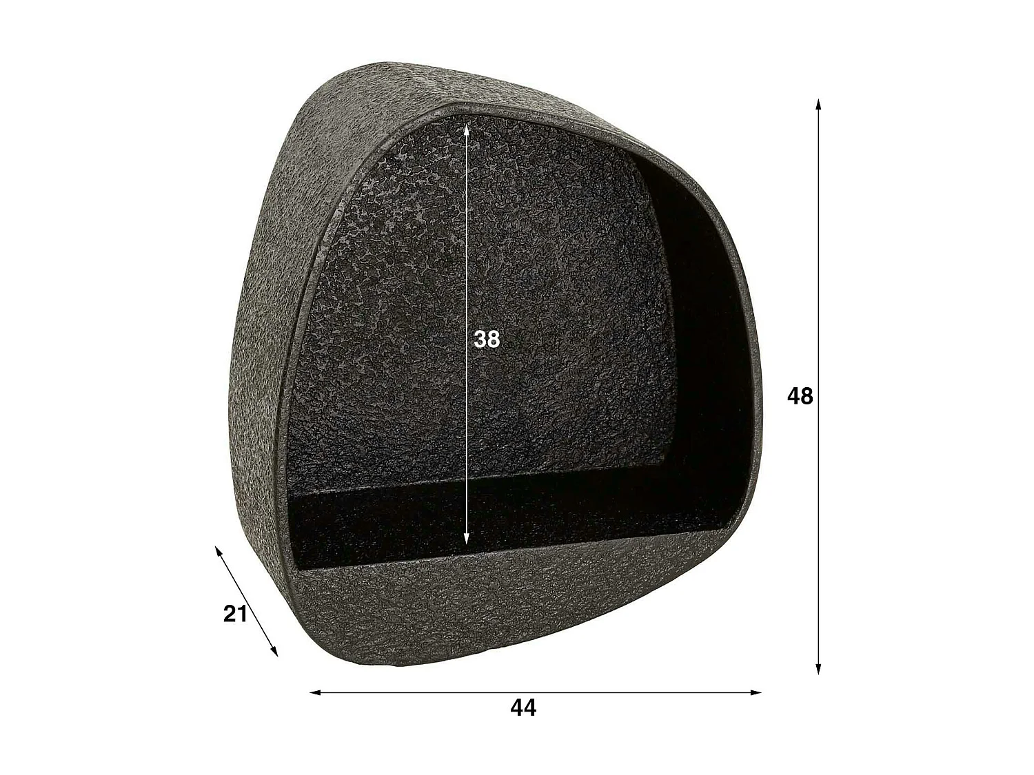 Etagère murale noire forme organique 48 cm TAJ