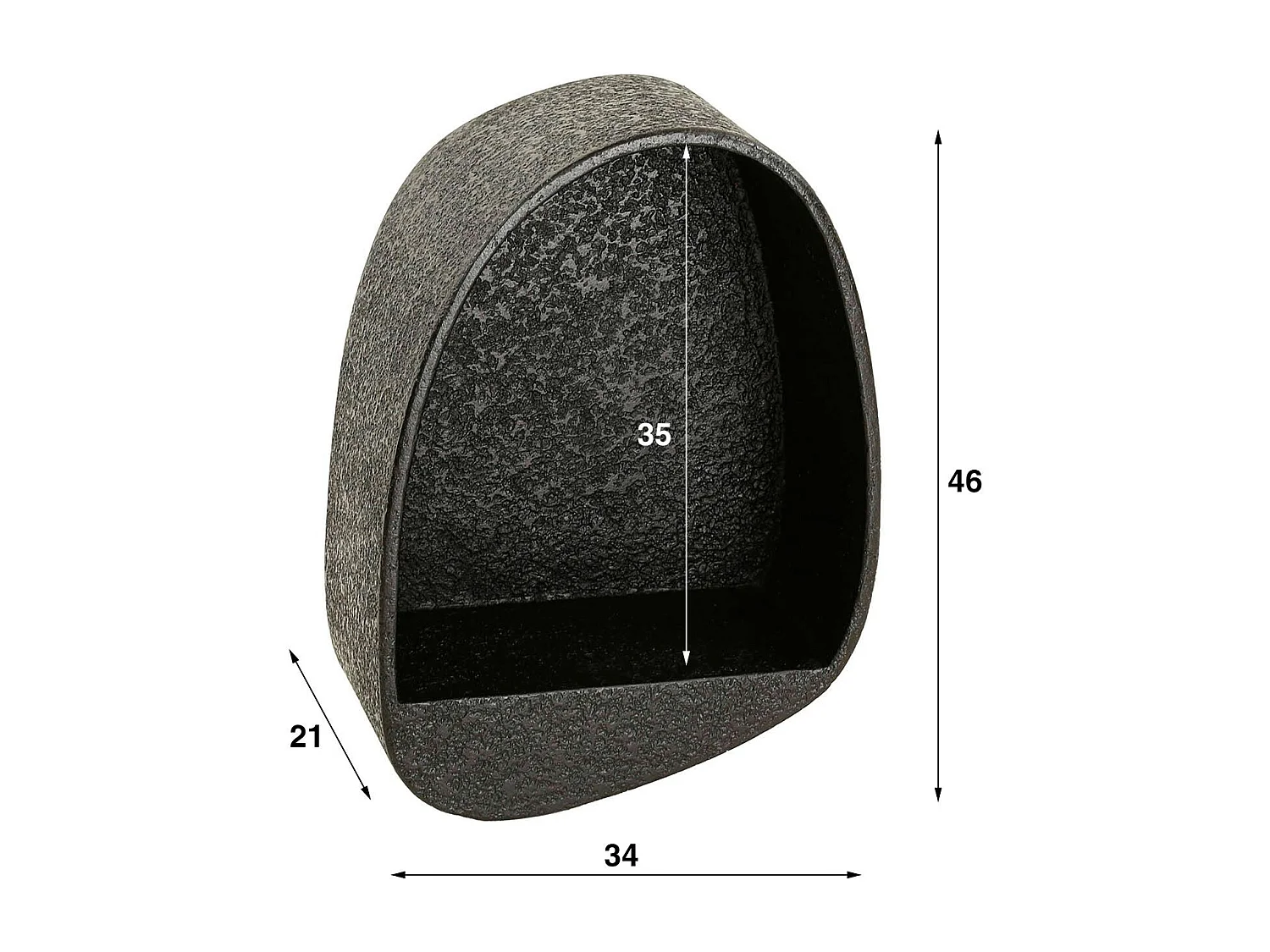 Etagère murale noire forme organique 46 cm TAJ