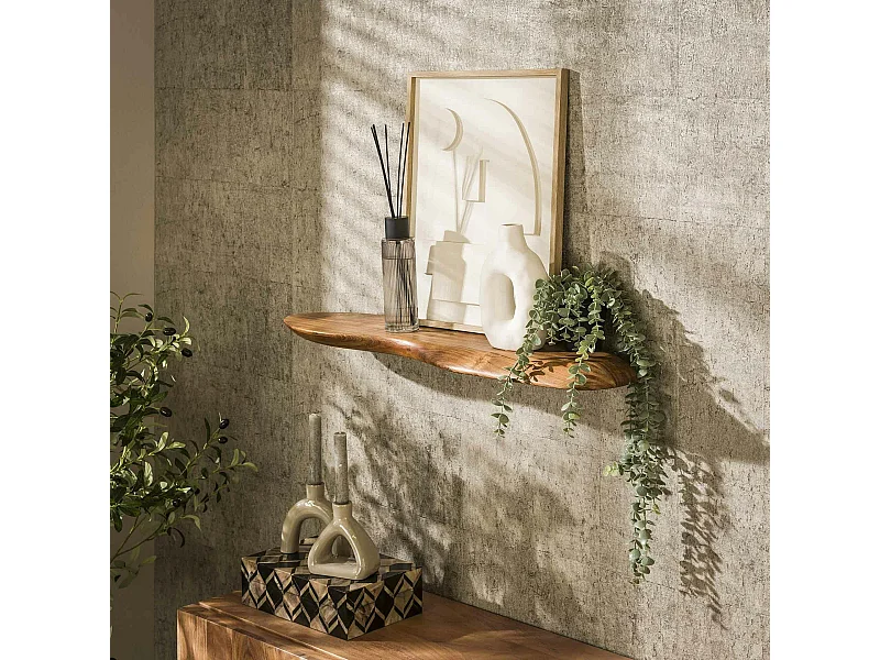 Etagère murale organique en bois d'acacia 90 cm MELBOURNE