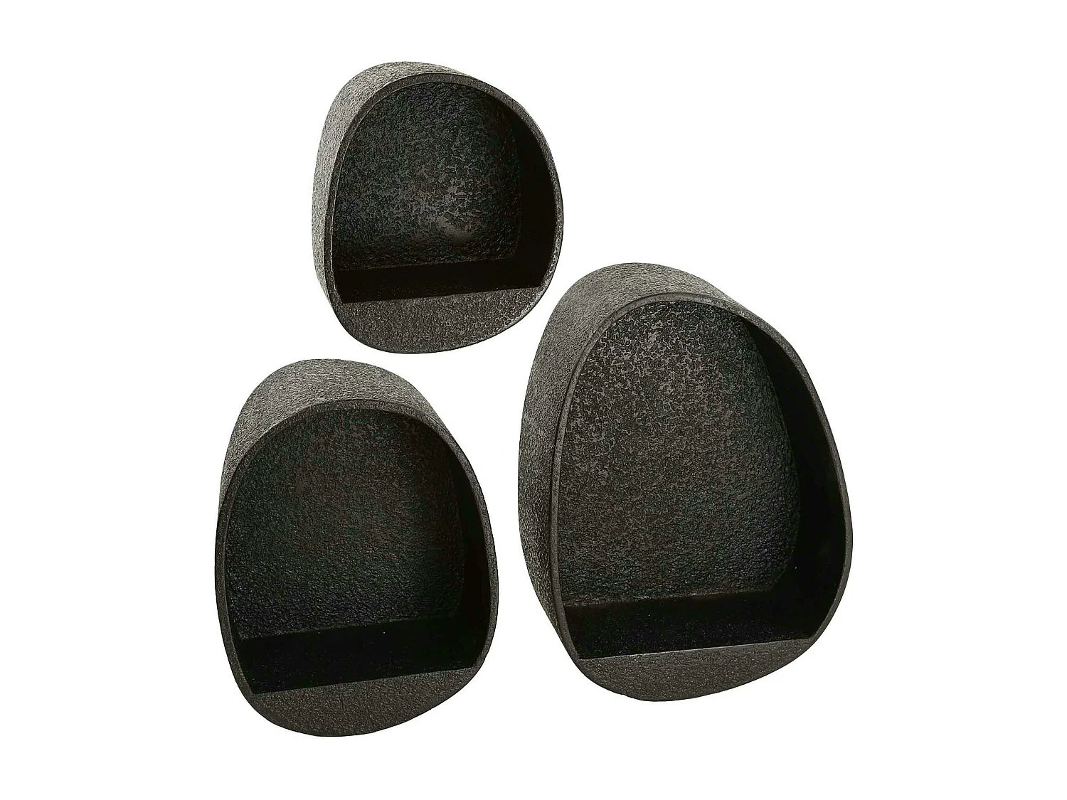 Petite étagère noire organique (lot de 3) TAJ