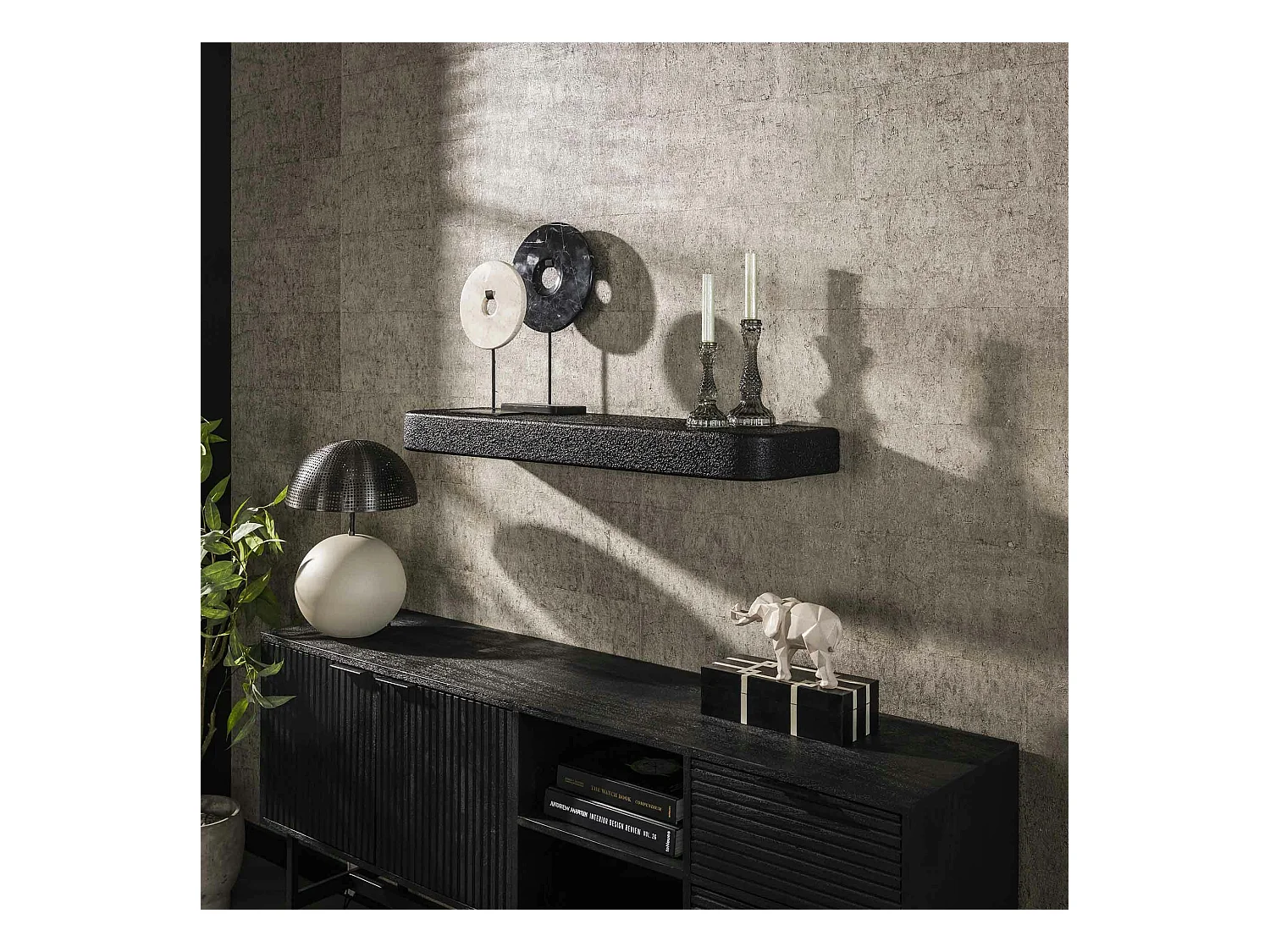 Etagère murale noire 100 cm TAJ