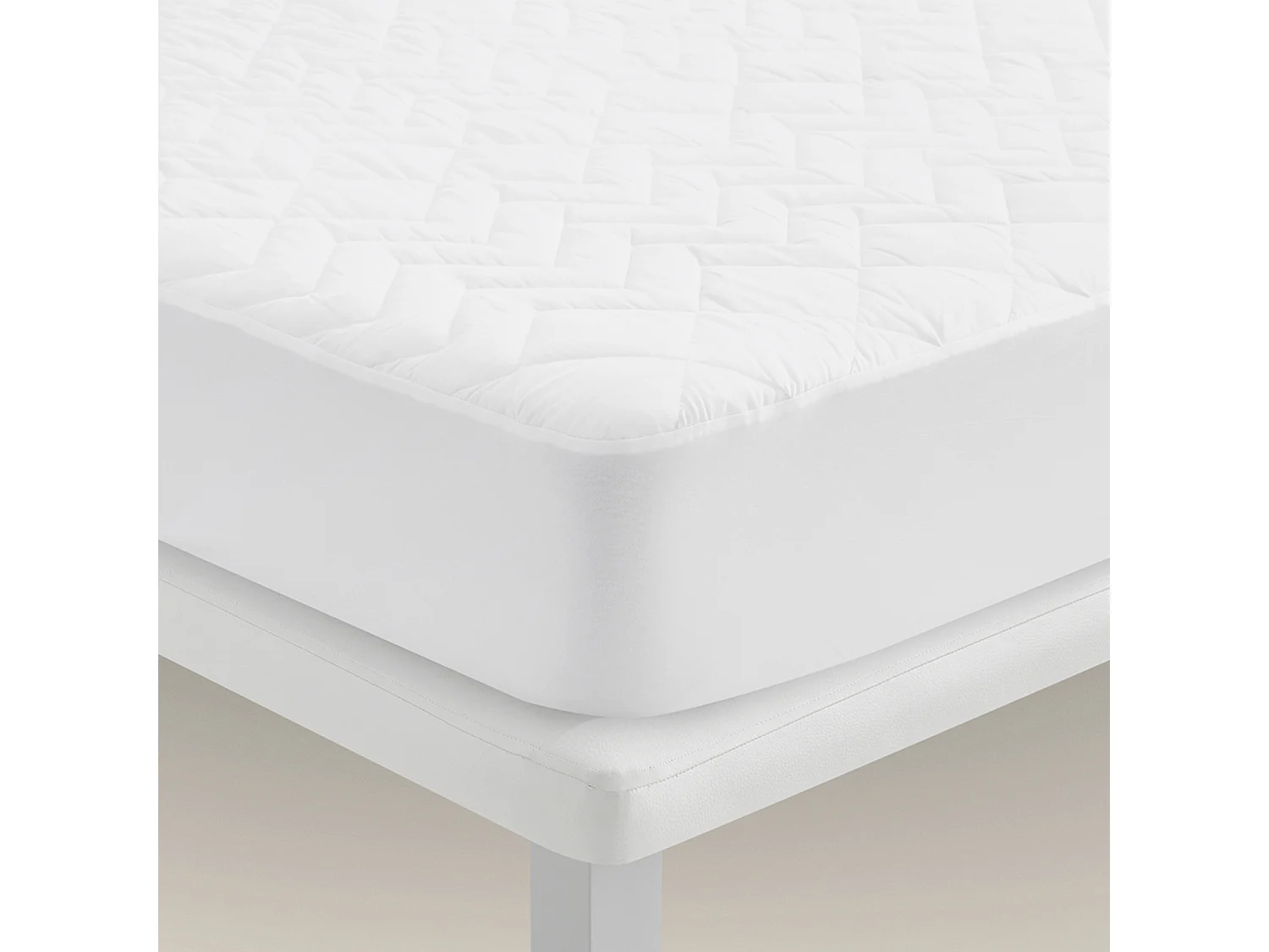 Protector de colchón acolchado 160 x 196 cm de algodón, impermeable, blanco PIKOLIN HOME