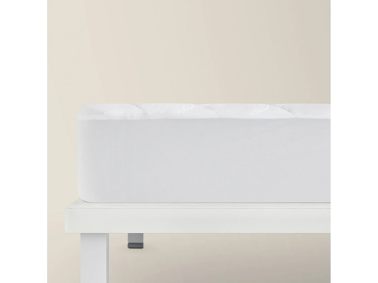 Protector de colchón 160 x 196 cm de algodón acolchado blanco PIKOLIN HOME