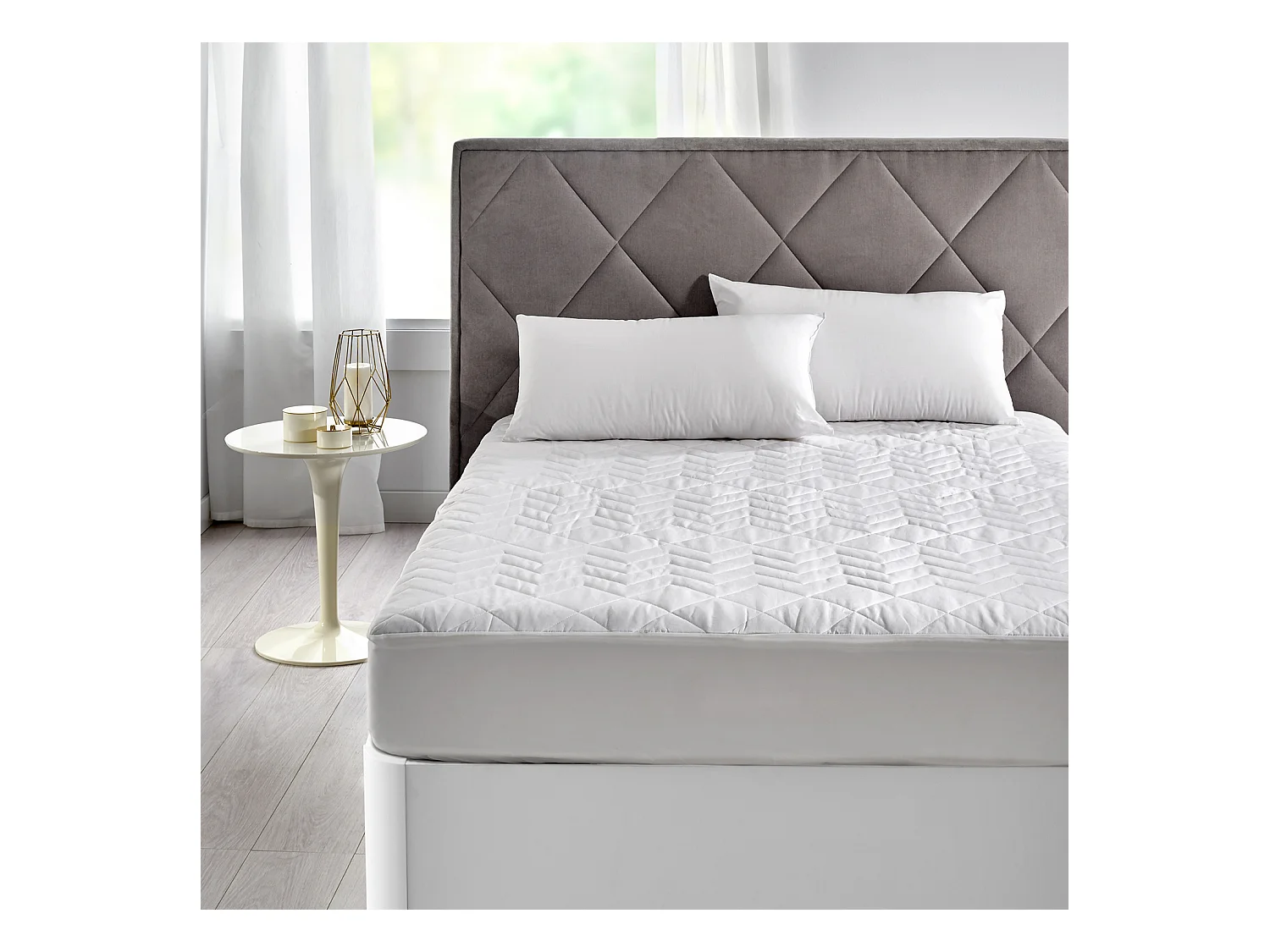 Protège-matelas matelassé respirant et antiallergique