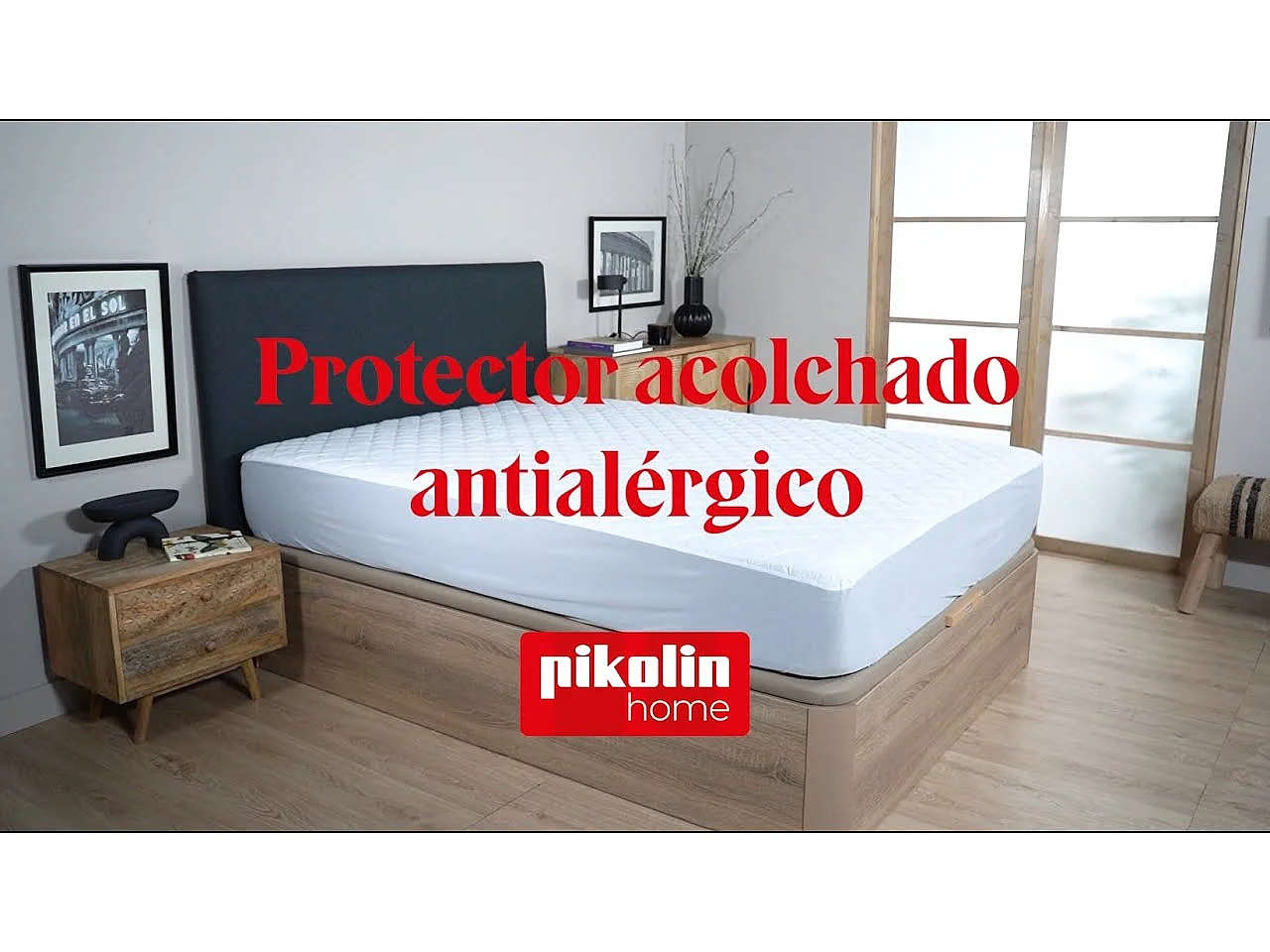 Protector de colchón 150 x 196 cm, algodón acolchado, Triple Barrera, PIKOLIN HOME
