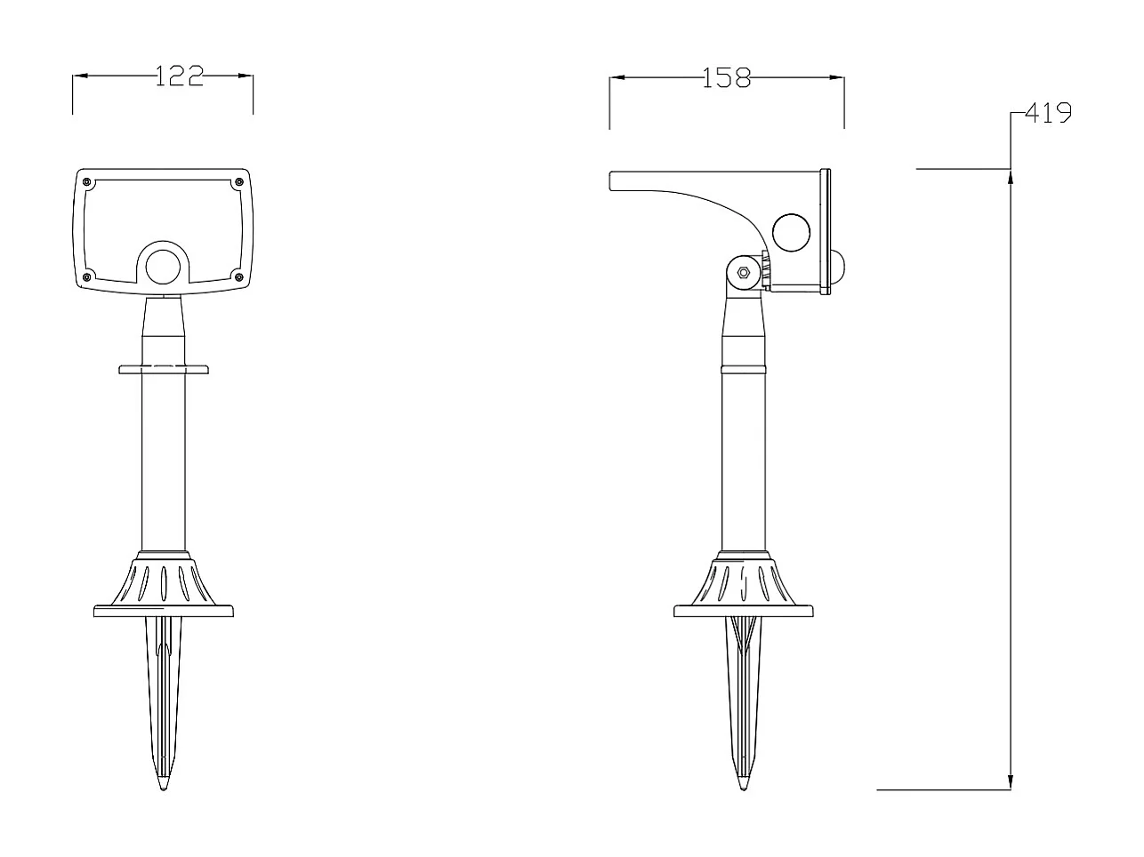 Lot de 2 balises ou appliques solaires à détecteur de mouvements - 700 lumens - CHENDI